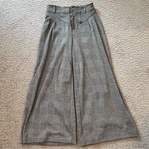 Maeve Button Fly Black Plaid Trousers - Size XS